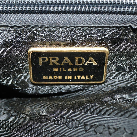 PRADA Backpack Nylon Black Gold Auth 172266