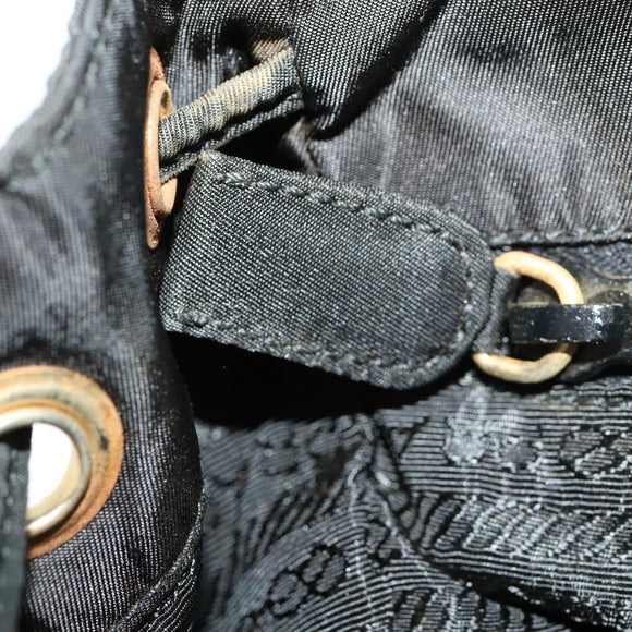 PRADA Backpack Nylon Black Gold Auth 172266