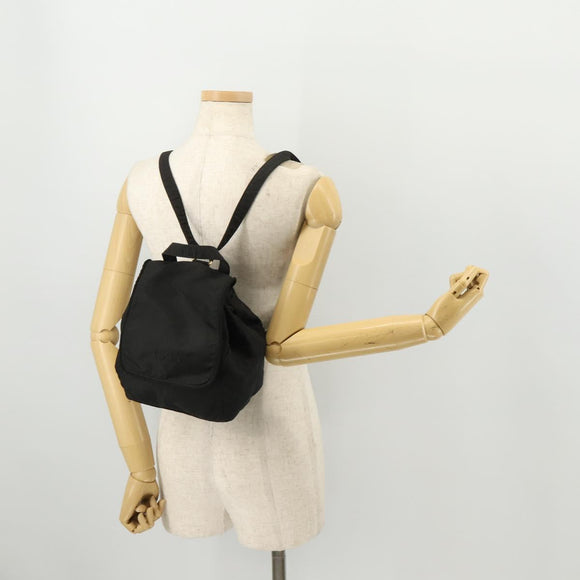 PRADA Backpack Nylon Black Gold Auth 172266
