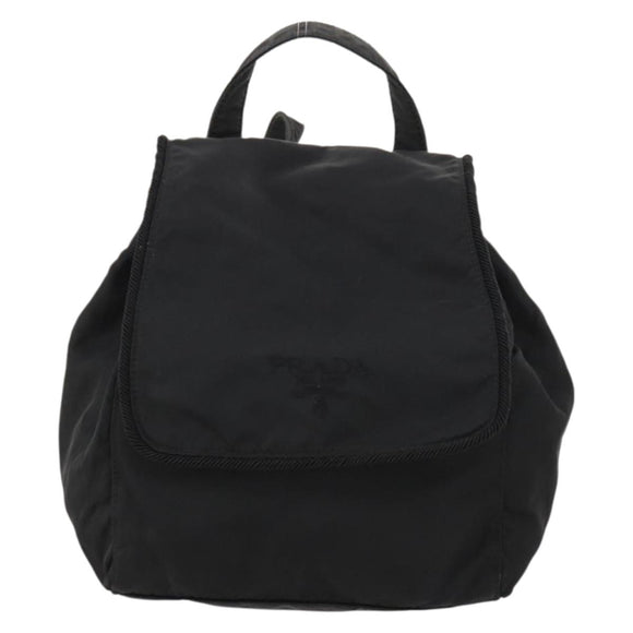 PRADA Backpack Nylon Black Gold Auth 172266