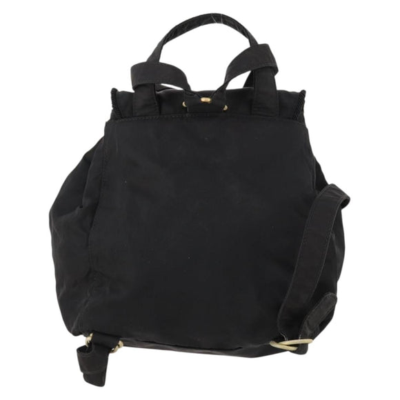 PRADA Backpack Nylon Black Gold Auth 172266