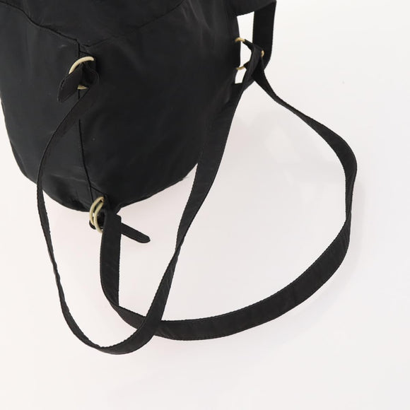 PRADA Backpack Nylon Black Gold Auth 172266