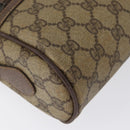 GUCCI GG Supreme Web Sherry Line Shoulder Bag PVC Beige Gold Auth 172270-11