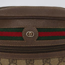 GUCCI GG Supreme Web Sherry Line Shoulder Bag PVC Beige Gold Auth 172270-16