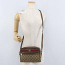 GUCCI GG Supreme Web Sherry Line Shoulder Bag PVC Beige Gold Auth 172270-23