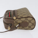 GUCCI GG Supreme Web Sherry Line Shoulder Bag PVC Beige Gold Auth 172270-5