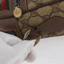GUCCI GG Supreme Web Sherry Line Shoulder Bag PVC Beige Gold Auth 172270-6