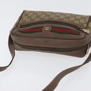 GUCCI GG Supreme Web Sherry Line Shoulder Bag PVC Beige Gold Auth 172270-7