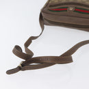 GUCCI GG Supreme Web Sherry Line Shoulder Bag PVC Beige Gold Auth 172270-8