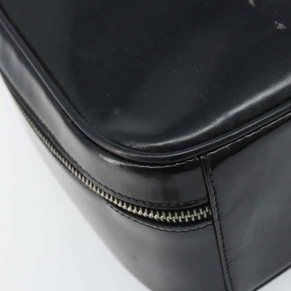 GUCCI Bamboo Hand Bag Patent leather 2way Black Silver Auth 172271