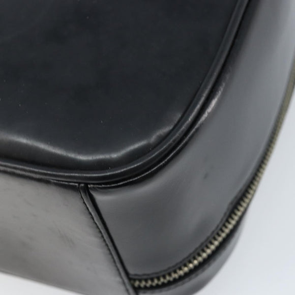 GUCCI Bamboo Hand Bag Patent leather 2way Black Silver Auth 172271