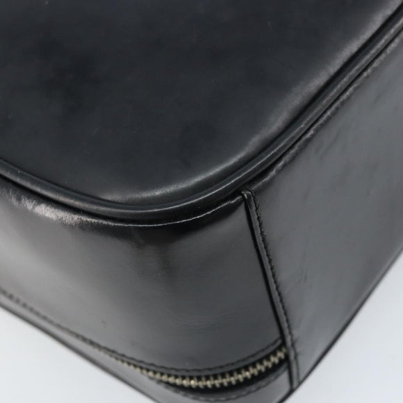 GUCCI Bamboo Hand Bag Patent leather 2way Black Silver Auth 172271