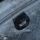 GUCCI Bamboo Hand Bag Patent leather 2way Black Silver Auth 172271-20