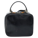 GUCCI Bamboo Hand Bag Patent leather 2way Black Silver Auth 172271-13