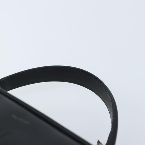 GUCCI Bamboo Hand Bag Patent leather 2way Black Silver Auth 172271