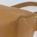 PRADA Shoulder Bag Leather Brown Gold Auth 172272-15