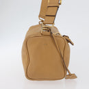PRADA Shoulder Bag Leather Brown Gold Auth 172272-4