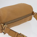 PRADA Shoulder Bag Leather Brown Gold Auth 172272-6