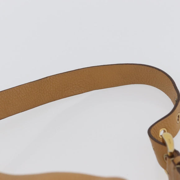 PRADA Shoulder Bag Leather Brown Gold Auth 172272