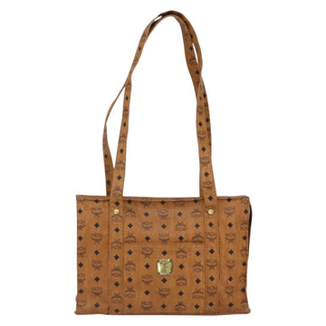 MCM Logogram Vicetos Tote Bag PVC Brown Gold Auth 172275 - 0
