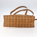 MCM Logogram Vicetos Tote Bag PVC Brown Gold Auth 172275-9