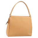 PRADA Hand Bag Leather Brown Silver Auth 172276-1