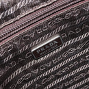PRADA Hand Bag Leather Brown Silver Auth 172276-19