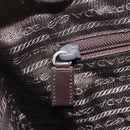 PRADA Hand Bag Leather Brown Silver Auth 172276-22