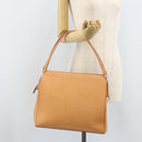 PRADA Hand Bag Leather Brown Silver Auth 172276-24
