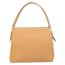 PRADA Hand Bag Leather Brown Silver Auth 172276-2