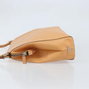 PRADA Hand Bag Leather Brown Silver Auth 172276-4
