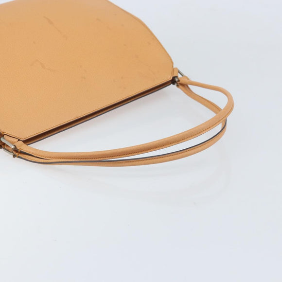 PRADA Hand Bag Leather Brown Silver Auth 172276