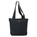 PRADA Hand Bag Nylon Black Silver Auth 172278A-2
