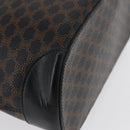 CELINE Macadam Canvas Tote Bag PVC Leather Black Gold Auth 172280-9