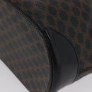 CELINE Macadam Canvas Tote Bag PVC Leather Black Gold Auth 172280-14