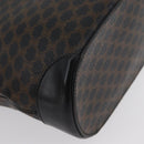 CELINE Macadam Canvas Tote Bag PVC Leather Black Gold Auth 172280-15