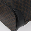 CELINE Macadam Canvas Tote Bag PVC Leather Black Gold Auth 172280-16