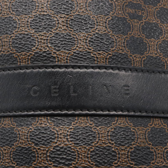 CELINE Macadam Canvas Tote Bag PVC Leather Black Gold Auth 172280