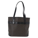 CELINE Macadam Canvas Tote Bag PVC Leather Black Gold Auth 172280-13