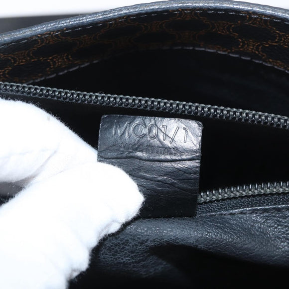 CELINE Macadam Canvas Tote Bag PVC Leather Black Gold Auth 172280