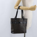 CELINE Macadam Canvas Tote Bag PVC Leather Black Gold Auth 172280-25
