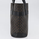 CELINE Macadam Canvas Tote Bag PVC Leather Black Gold Auth 172280-3