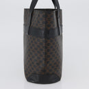 CELINE Macadam Canvas Tote Bag PVC Leather Black Gold Auth 172280-4