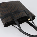 CELINE Macadam Canvas Tote Bag PVC Leather Black Gold Auth 172280-6