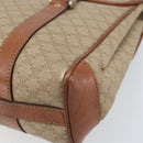 CELINE Macadam Canvas Hand Bag PVC Leather Beige Gold Auth 172281-16