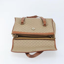 CELINE Macadam Canvas Hand Bag PVC Leather Beige Gold Auth 172281-9