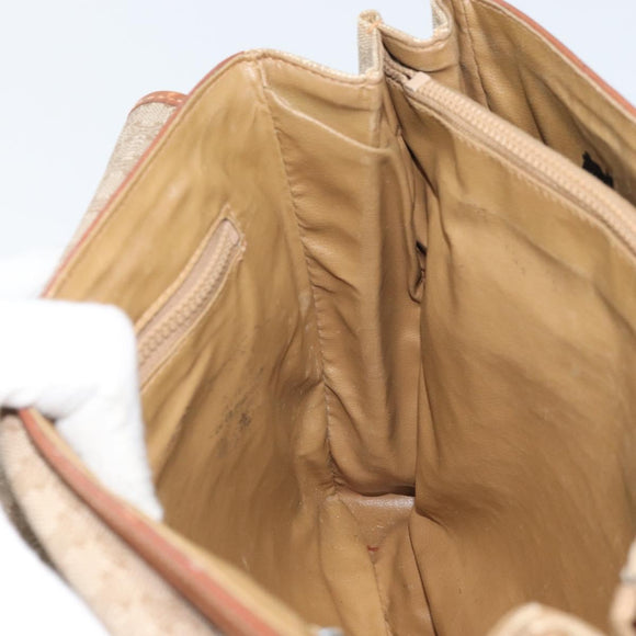 CELINE Macadam Canvas Hand Bag PVC Leather Beige Gold Auth 172281