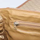 CELINE Macadam Canvas Hand Bag PVC Leather Beige Gold Auth 172281-22