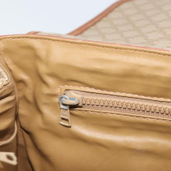 CELINE Macadam Canvas Hand Bag PVC Leather Beige Gold Auth 172281