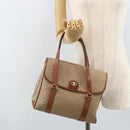 CELINE Macadam Canvas Hand Bag PVC Leather Beige Gold Auth 172281-27